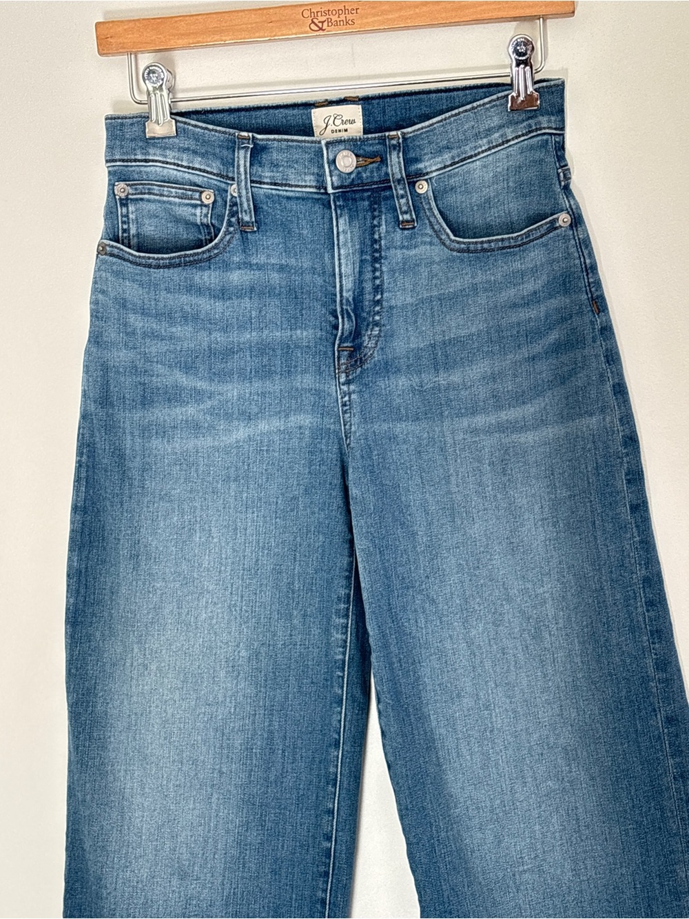 J Crew Slim Wide Leg Jeans Size 27 Petite Inseam 23 inches - Picture 3 of 16